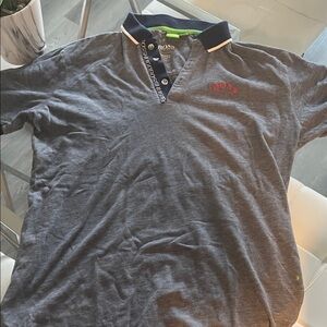 BOSS Men's Polo Shirt in Gray and Navy